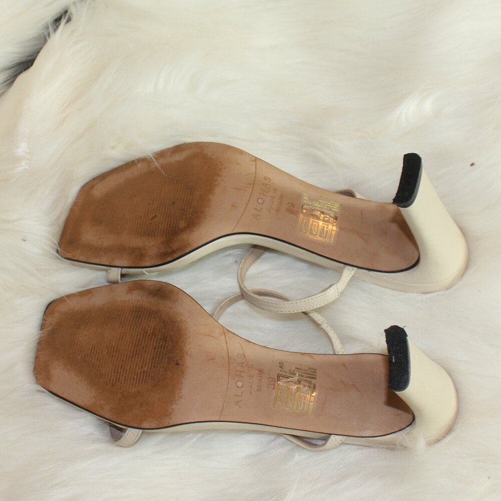 Alohas Cannes Heeled Sandals Sandals  square toe two straps size 9 - Picture 7 of 9